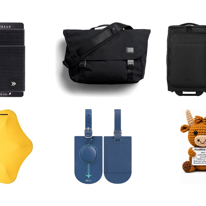 New promotional product arrivals: Thread Elastic Wallet, Bellroy Classic Messenger 13L, High Sierra Cross Season Pro Wheeled Duffle (55cm), BLUNT Neo Umbrella, MiTag Duo Tracker Luggage Tag, Amigurumi Crochet Positive Moo