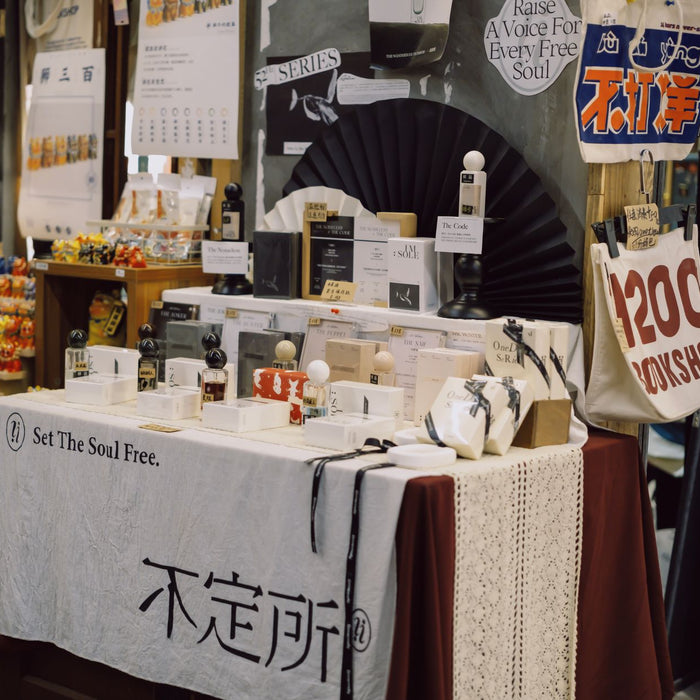 Explore a vibrant market stall with Asian cultural items and souvenirs, capturing urban charm.