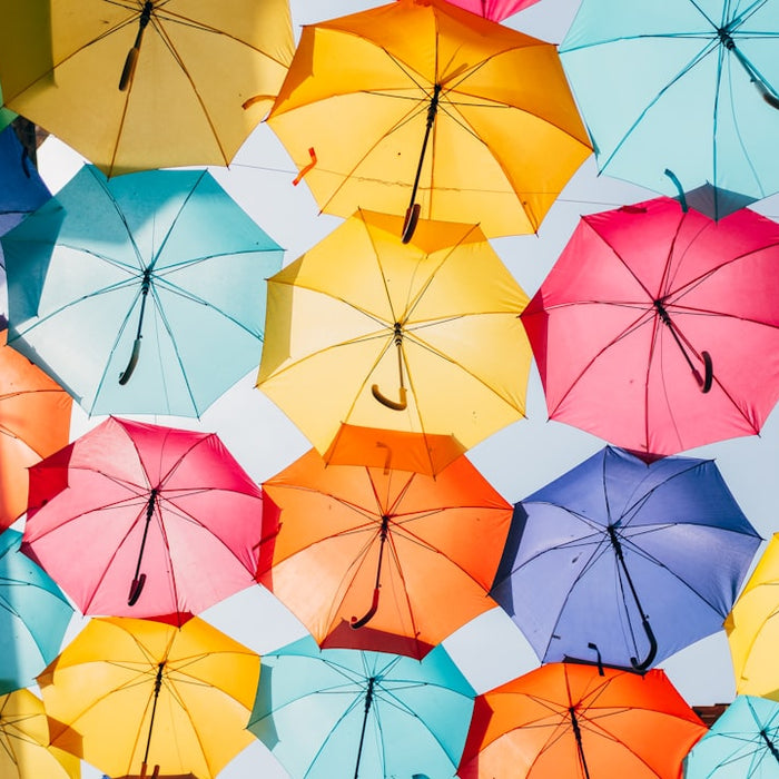 assorted-color opened umbrellas