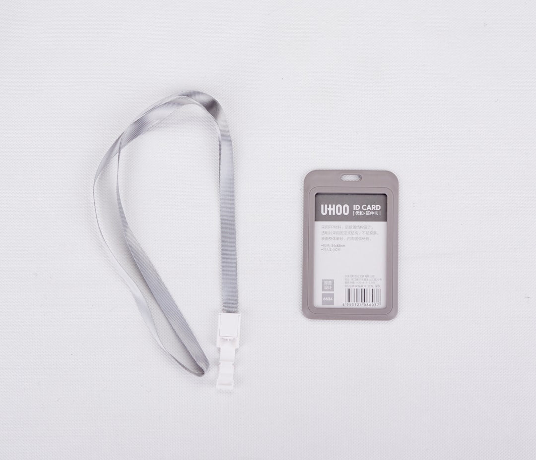 a lanyard with a lanyard tag attached to it