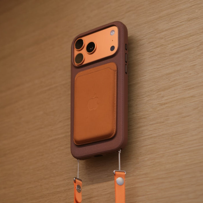Smartphone case with attached wallet and lanyard