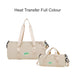 Bucket Duffle Bag With Wide Straps - A beige bucket duffle bag with wide straps, featuring a logo and a removable shoulder strap.