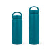 350ML/500ML Double Wall Stainless Steel Drink Bottle with Handle - A drink bottle set featuring a teal double wall stainless steel design, including a handle in two sizes.