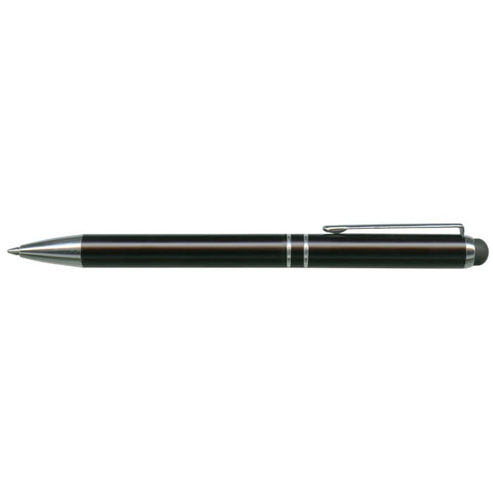 Bermuda Stylus Pen - A Bermuda Stylus Pen is featured, showcasing a sleek black metal design with a silver clip and accents.