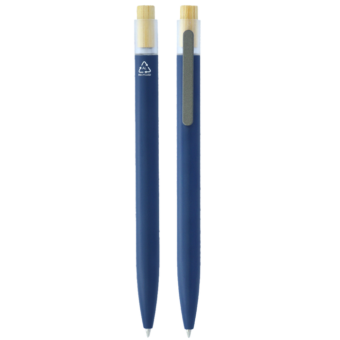 Recycled Aluminium Pen With Bamboo Clicker - Custom Promotional Product