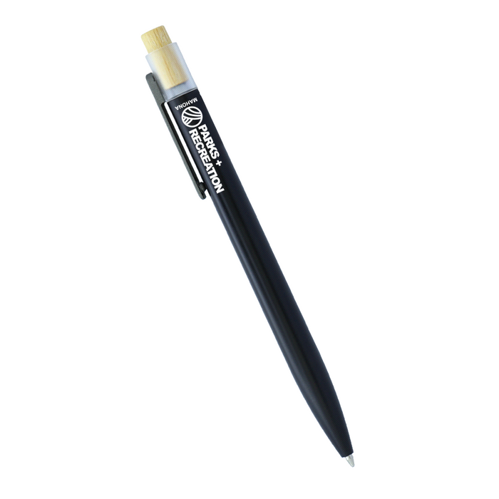 Recycled Aluminium Pen With Bamboo Clicker - Custom Promotional Product