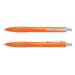 Vulcan Pen - An orange plastic pen with silver accents and a sleek design, featuring a clip and decorative rings.