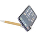 Delfina Phone Holder Pen - A phone holder pen in natural wood and white, designed to support a smartphone upright.