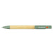 Delfina Phone Holder Pen - A bamboo pen with a green top and clip, featuring a logo.