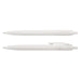 Omega Pen - A plastic pen in white, featuring a smooth body and a clip for easy attachment. Includes a logo.