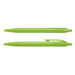 Omega Pen - Two bright green plastic pens with a sleek design, featuring a clip on one and a smooth writing tip.