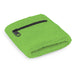Wrist Sweat Band with Pocket - A green wrist sweat band with a black zippered pocket, featuring a textured fabric design.