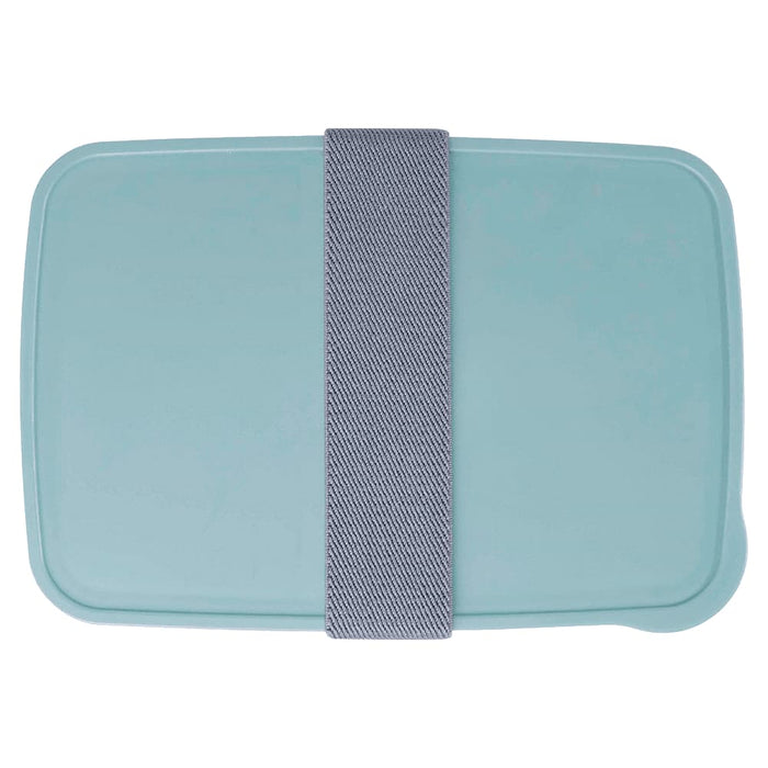 Seasons Dovi 800 ml Lunch Box - A teal lunch box with a grey strap, featuring a smooth surface and rounded edges. It includes a logo.