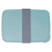 Seasons Dovi 800 ml Lunch Box - A teal lunch box with a grey strap, featuring a smooth surface and rounded edges. It includes a logo.