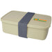 Seasons Dovi 800 ml Lunch Box - A beige lunch box with a grey elastic strap and a logo on the lid. Ample capacity for food storage.