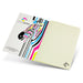 Camri Full Colour Notebook - Large - A large, full-colour notebook featuring a zebra illustration in bright pink, blue, and yellow, with lined pages.