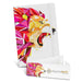 Supra Full Colour Notebook - A full-colour notebook featuring a geometric lion design on a white background, accompanied by a branded card.