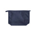 Muse GRS RPET Toiletry Pouch - A navy toiletry pouch with a simple design and a zip closure. It has a logo on the side.