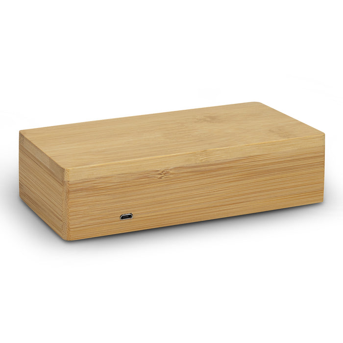 Bamboo Wireless Charging Clock - Custom Promotional Product