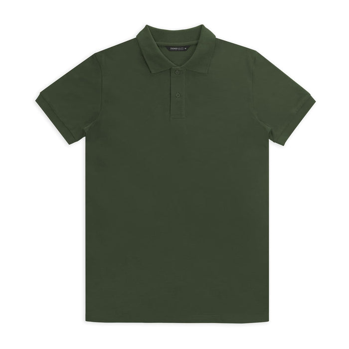 TRENDSWEAR Carter Men's Polo - A green polo shirt with a classic collar and short sleeves, featuring a logo on the chest.