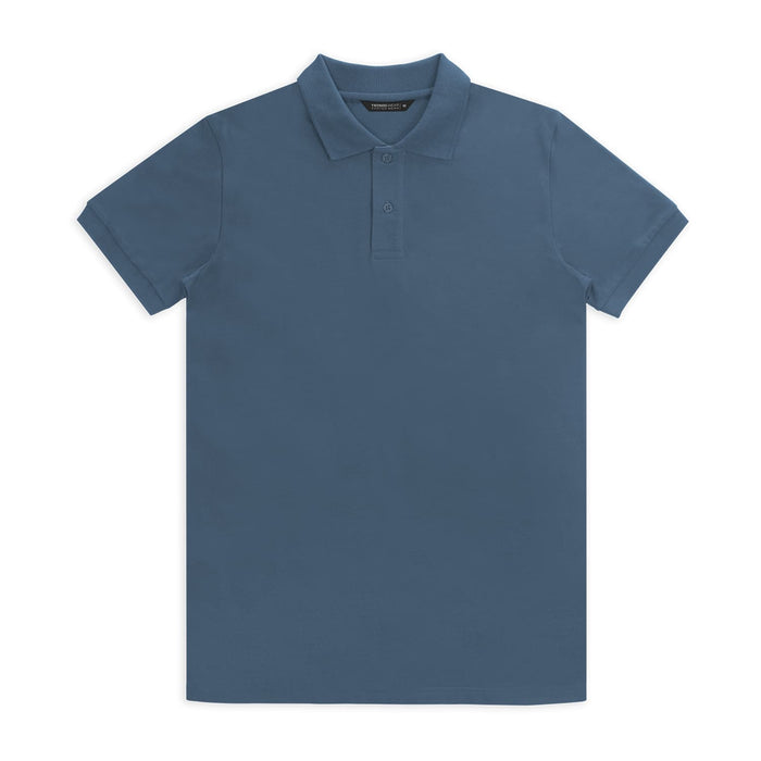 TRENDSWEAR Carter Men's Polo - A blue polo shirt with a classic collar and short sleeves, featuring a logo on the chest.