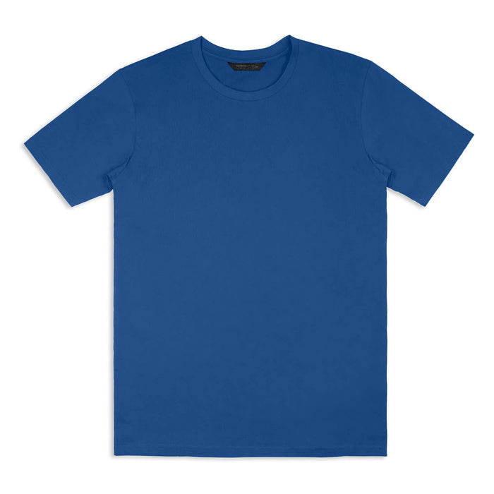 TRENDSWEAR Element Unisex T-Shirt - A blue unisex T-shirt featuring a solid colour design and a label with branding.