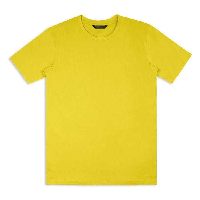 TRENDSWEAR Element Unisex T-Shirt - A bright yellow unisex T-shirt displayed flat, featuring short sleeves and a simple design. It has a logo on the label.
