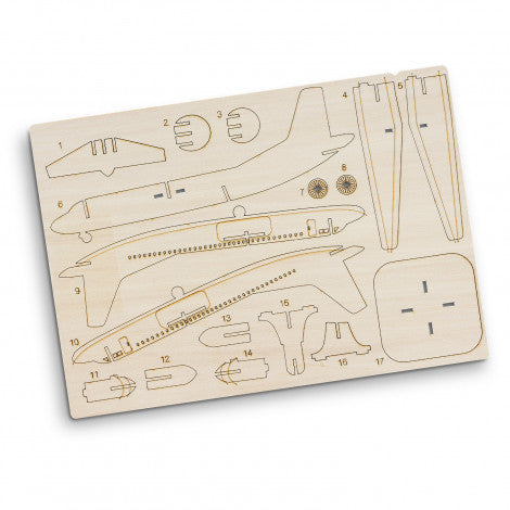 Jet Plane 3D Wooden Model Puzzle - Custom Promotional Product