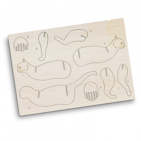 Cat 3D Wooden Model Puzzle - Custom Promotional Product