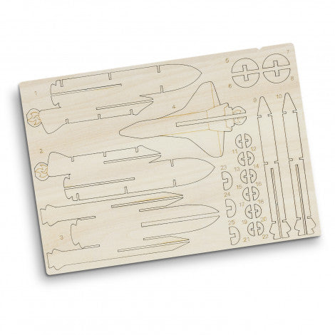 Rocket Ship 3D Wooden Model Puzzle - Custom Promotional Product