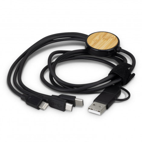 Bamboo Triple Connector Cable - Custom Promotional Product