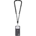 Kubi Phone Lanyard - A black phone lanyard holds a mobile phone with a sleek design and a logo, featuring a secure attachment.