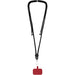 Kubi Phone Lanyard - A black phone lanyard with silver tips and a red holder at the bottom. Features a branding logo.