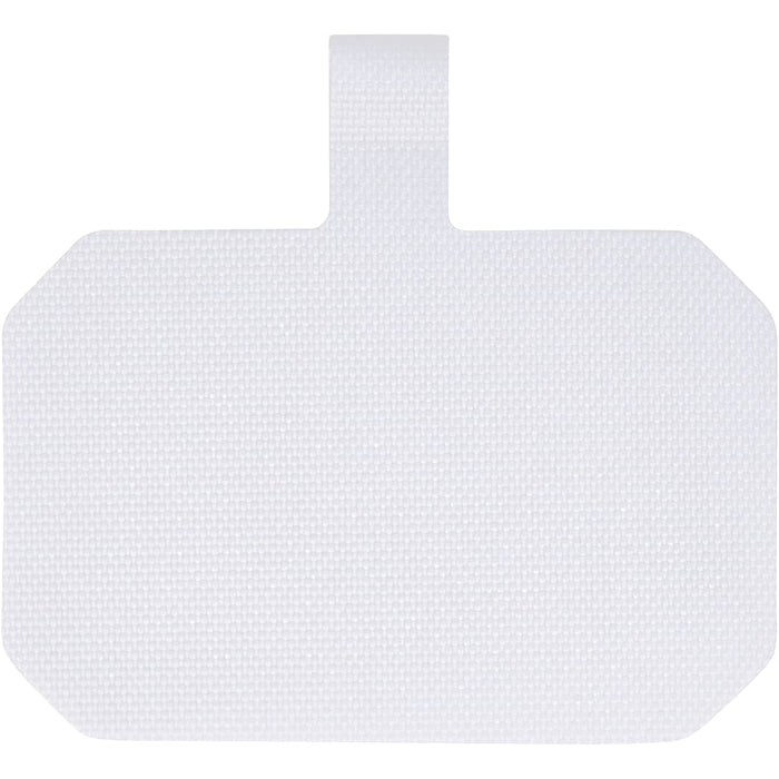 Kubi Phone Lanyard - A white lanyard with a rectangular attachment, featuring a textured surface and a hanging loop.