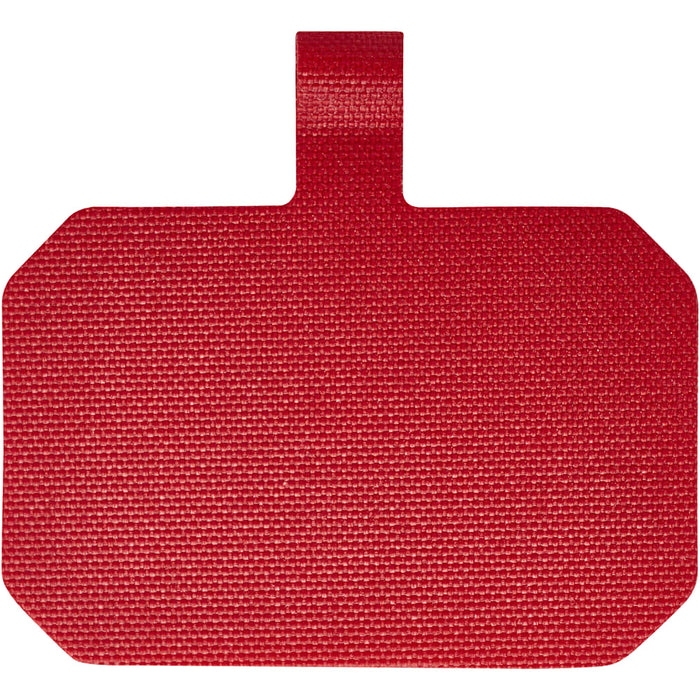 Kubi Phone Lanyard - A red promotional phone lanyard with a textured finish and a top loop for attachment. It features a logo.