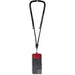Kubi Phone Lanyard - A black phone lanyard with a red attachment holding a phone case securely. The lanyard is adjustable.