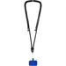 Kubi Phone Lanyard - A black phone lanyard featuring a blue attachment with a clip at the end. It has a branding logo.