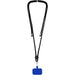 Kubi Phone Lanyard - A black lanyard with a blue rectangular holder at the end, featuring a metal clip.