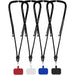 Kubi Phone Lanyard - A series of phone lanyards in red, white, blue, and black, each featuring a badge holder.