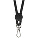 Kubi Phone Lanyard - A black phone lanyard with a clasp and a plastic attachment point. It features a woven design.