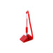 Counter Fixed Signature Pen A - A red fixed signature pen with a coiled connector, mounted on a triangular base.