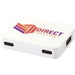 Gaia 4-Port USB Hub w/  USB-A & Type-C Output & Dual Input - A white 4-port USB hub featuring USB-A and Type-C outputs, with a logo printed on the surface.