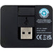 Gaia 4-Port USB Hub w/  USB-A & Type-C Output & Dual Input - A black USB hub featuring a USB-A port, Type-C output, and dual input, with a small logo visible.