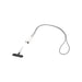 Anser Recycled Plastic Smartphone Lanyard w/ 27W 5-in-1 Built-in Cable - A white smartphone lanyard with a silver cord and a built-in 5-in-1 charging cable. Features a hook attachment.