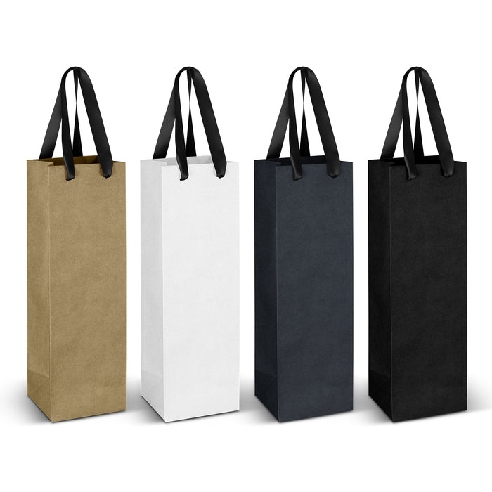Wine Ribbon Handle Paper Bag - Custom Promotional Product