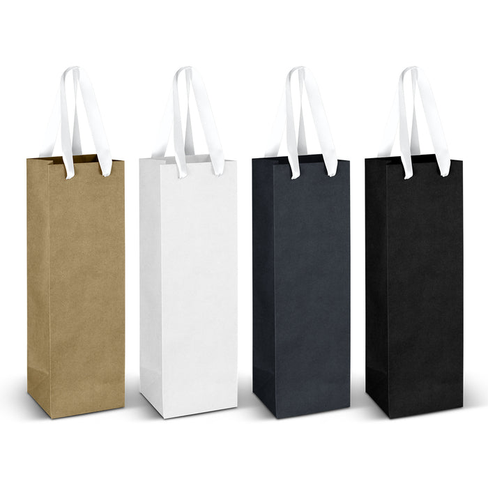 Wine Ribbon Handle Paper Bag - Custom Promotional Product