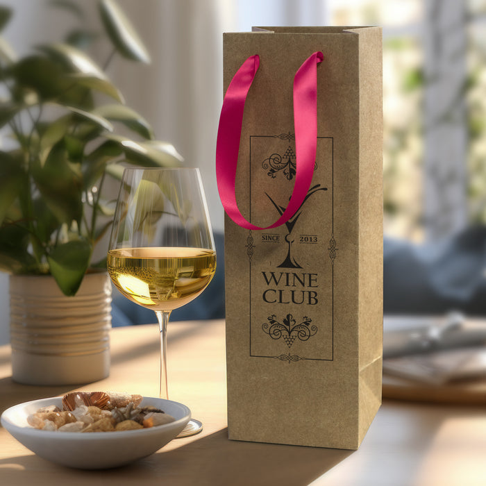 Champagne Ribbon Handle Paper Bag - Custom Promotional Product