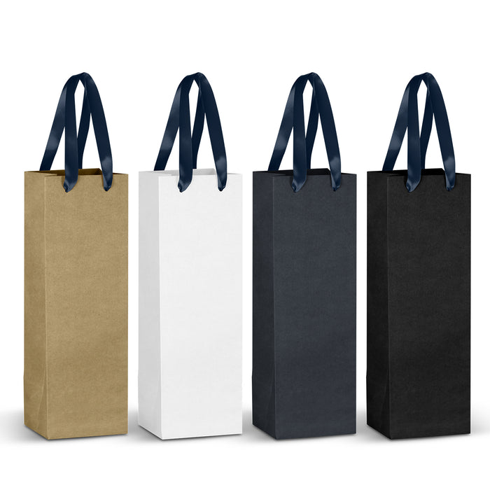 Champagne Ribbon Handle Paper Bag - Custom Promotional Product