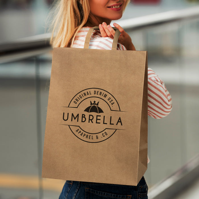 Extra Large Flat Handle Paper Bag Portrait - Custom Promotional Product