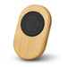Bamboo Car Phone Holder - Bamboo car phone holder featuring a black rubber grip base. Made from natural bamboo material in a sleek oval shape.